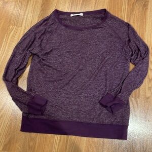 Large purple long sleeve shirt. Very light sweater.